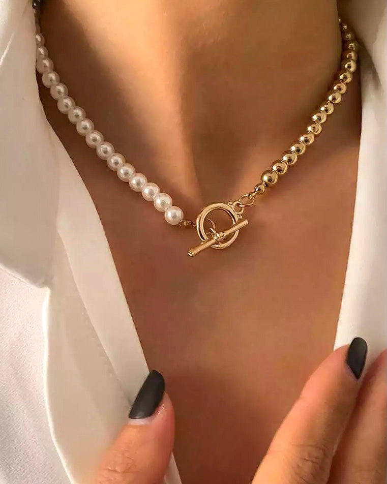 women's chain necklace gold trendy tiktok gift pearl cheap affordable
