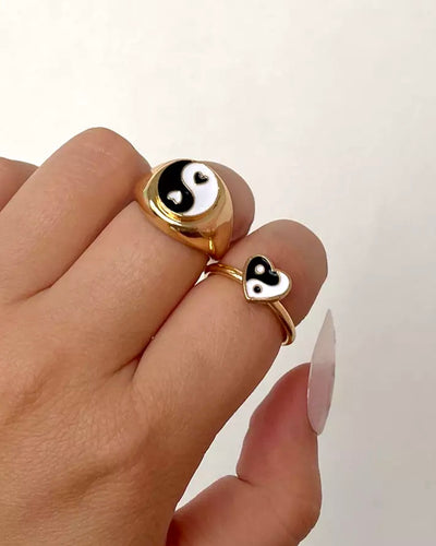 women's gold jewelry yin yang ring