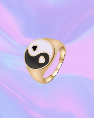 women's ring yin yang gold jewelry